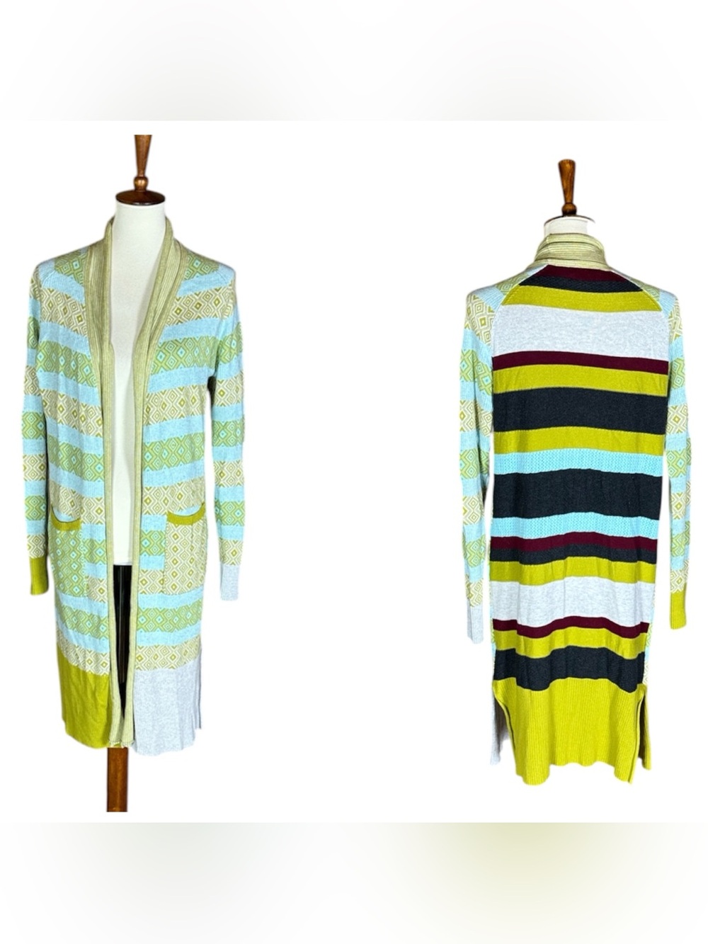 Zaket & Plover long cardigan sweater with various patterns Cotton Cashmere Med